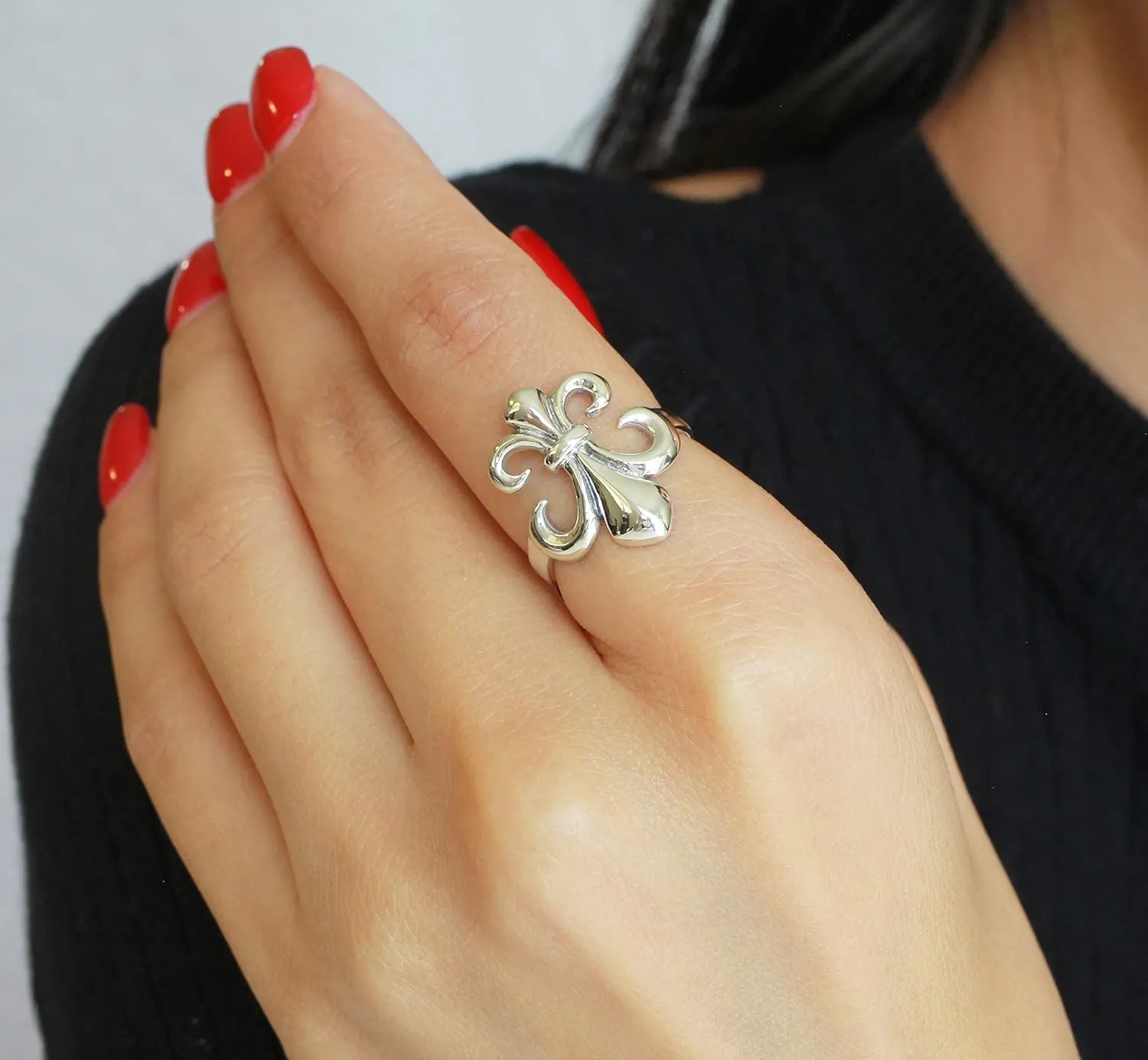 925 Sterling Silver Fleur De Lis Ring