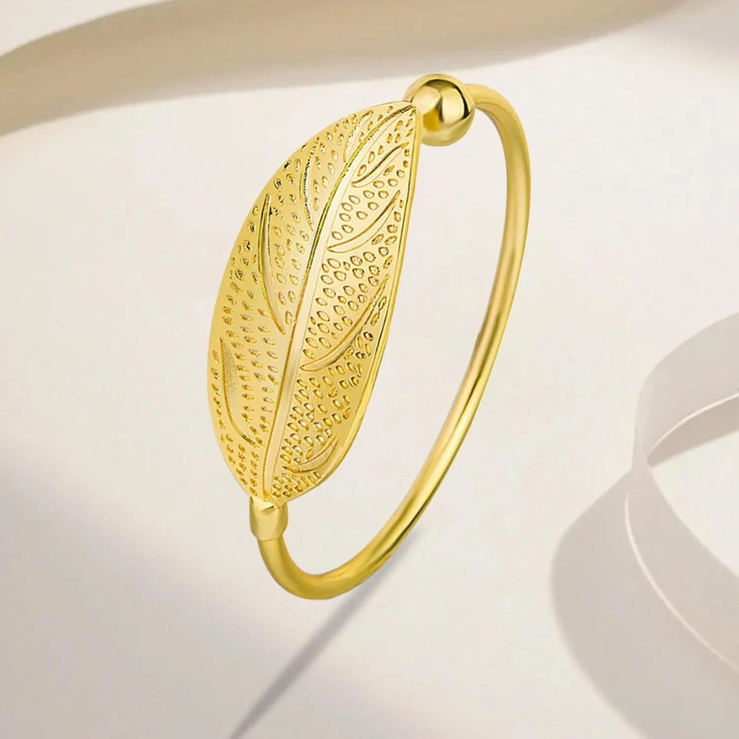 925 Sterling Silver Leaf Shape Bracelet for Women Elegant Adjustable Cuff Bangles Charm Simple Trendy Dainty Bracelets