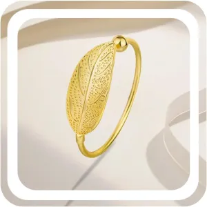 925 Sterling Silver Leaf Shape Bracelet for Women Elegant Adjustable Cuff Bangles Charm Simple Trendy Dainty Bracelets