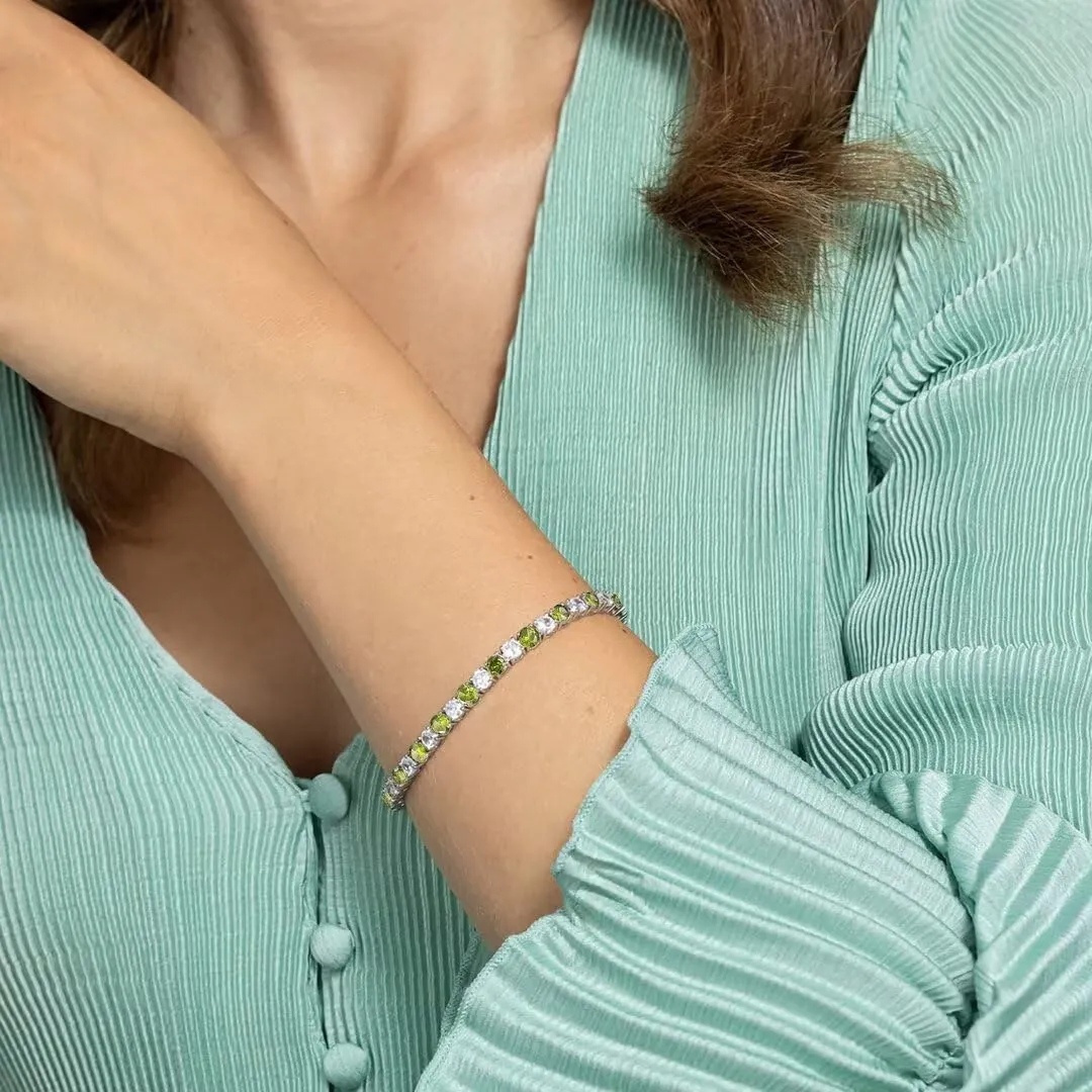 Adjustable Birthstone Tennis Bracelets for Women,4mm Cubic Zirconia Classic Tennis Bracelets Birthday Gifts Jewelry for Mother Wife Grandmother