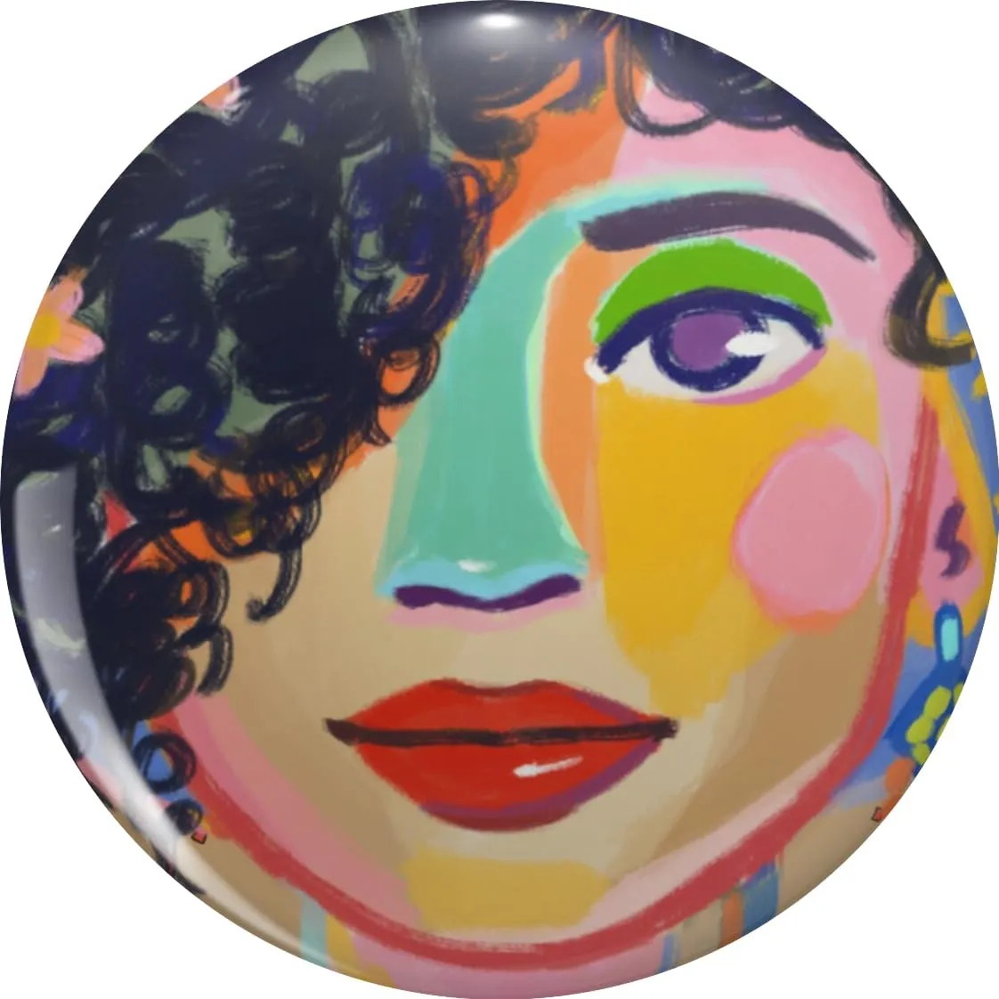 African girl art illustration Pin Lapel Pin Cute Brooch Pins Badges 0.75"