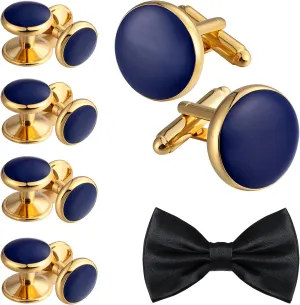 Aienid Cufflinks and Studs Set for Men Stainless Steel Shirt Business Cufflinks Jewelry