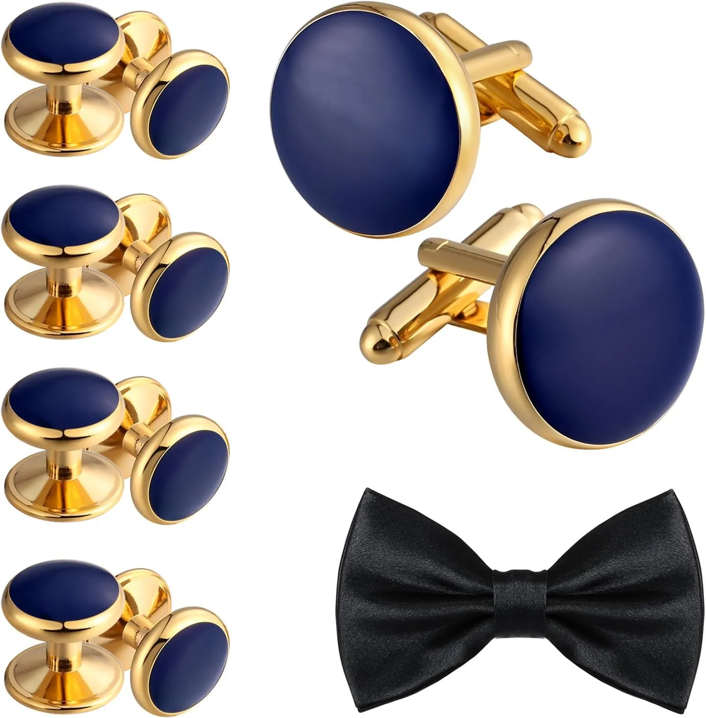 Aienid Cufflinks and Studs Set for Men Stainless Steel Shirt Business Cufflinks Jewelry