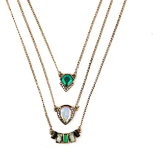AILUOR 18K Gold Plated Baroque Layered Necklaces Vintage Choker with Evil Eye Rhinestone Created emerald Luxury Diamond-Encrusted Drop Jewelry for Women Ladies