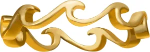 Aloha Jewelry Company Sterling Silver Hawaiian Inifinty Ocean Wave Stackable Ring Wedding Eternity Band (Yellow-Gold, 8)