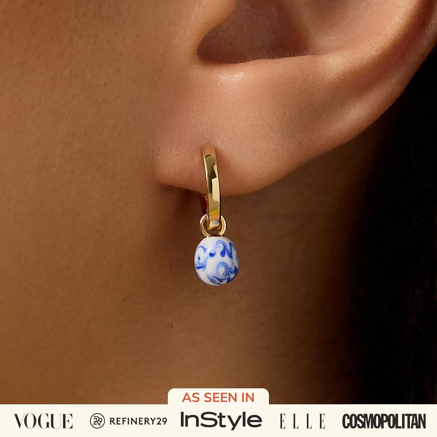Ana Luisa Frida Pearl Jewelry Huggie Hoops - Medium & Small 14K Gold Plated & Silver Rhodium Plated Drop Hoop Earrings with Freshwater Pearls - 2-in-1 Hypoallergenic Water-Resistant, Tarnish-Free Hoop