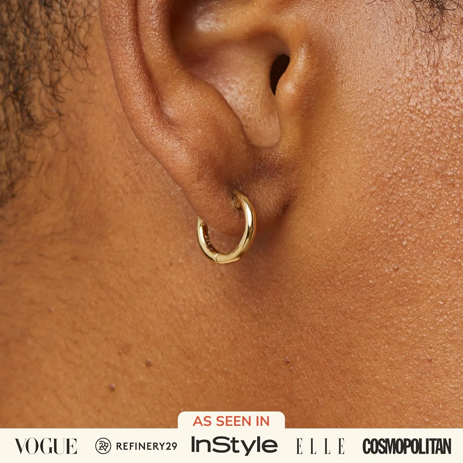 Ana Luisa Huggie Hoop Earrings for Women Trendy - Small Single & Double Hoops For Women - 14K Gold Plated, Silver Rhodium & Gold Two-Tone Hoop Earrings - Hypoallergenic, Water-Resistant & Tarnish-Free
