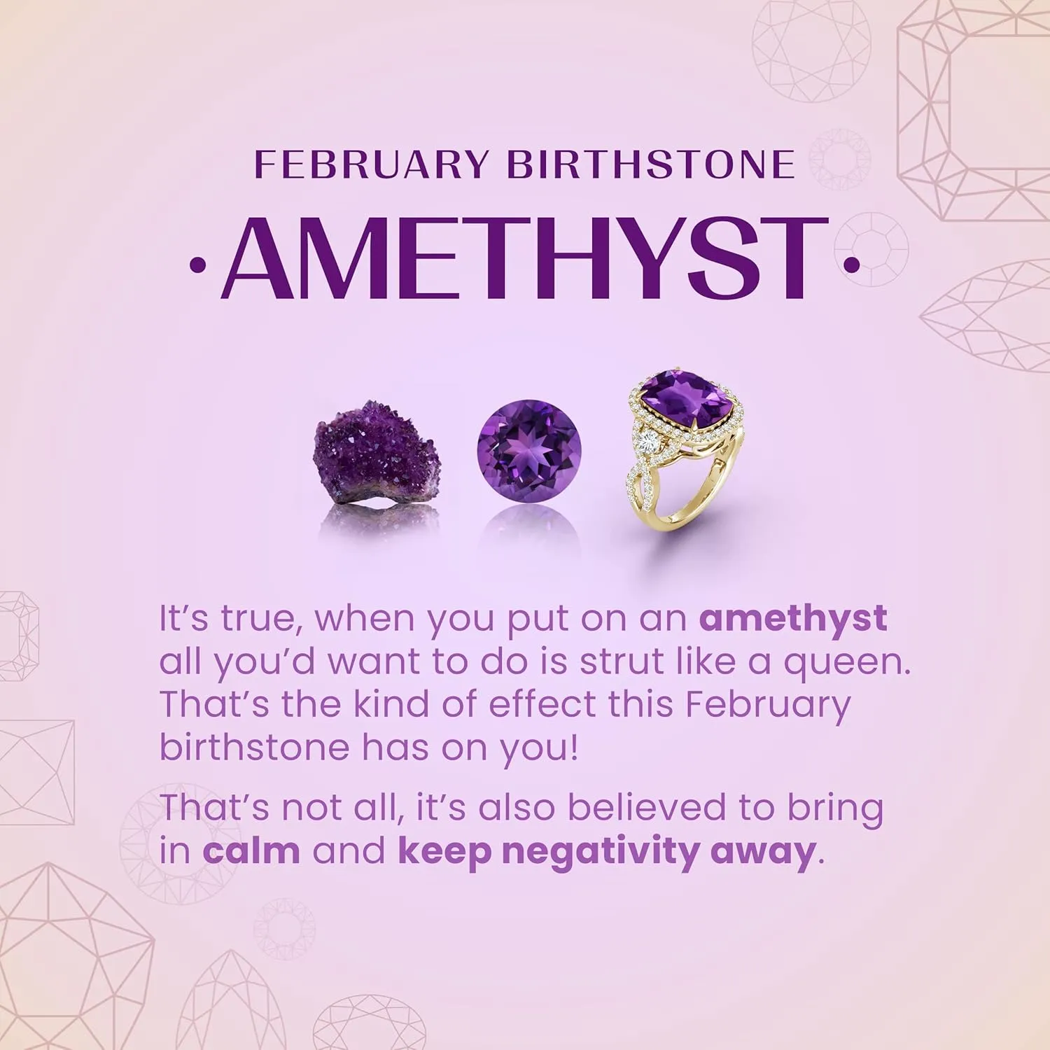 Angara Natural Bezel-Set Round Amethyst Solitaire Pendant in Silver / 14K Solid Gold/Platinum | February Birthstone, Birthday, Engagement, Anniversary, Wedding Jewelry Gift for Women