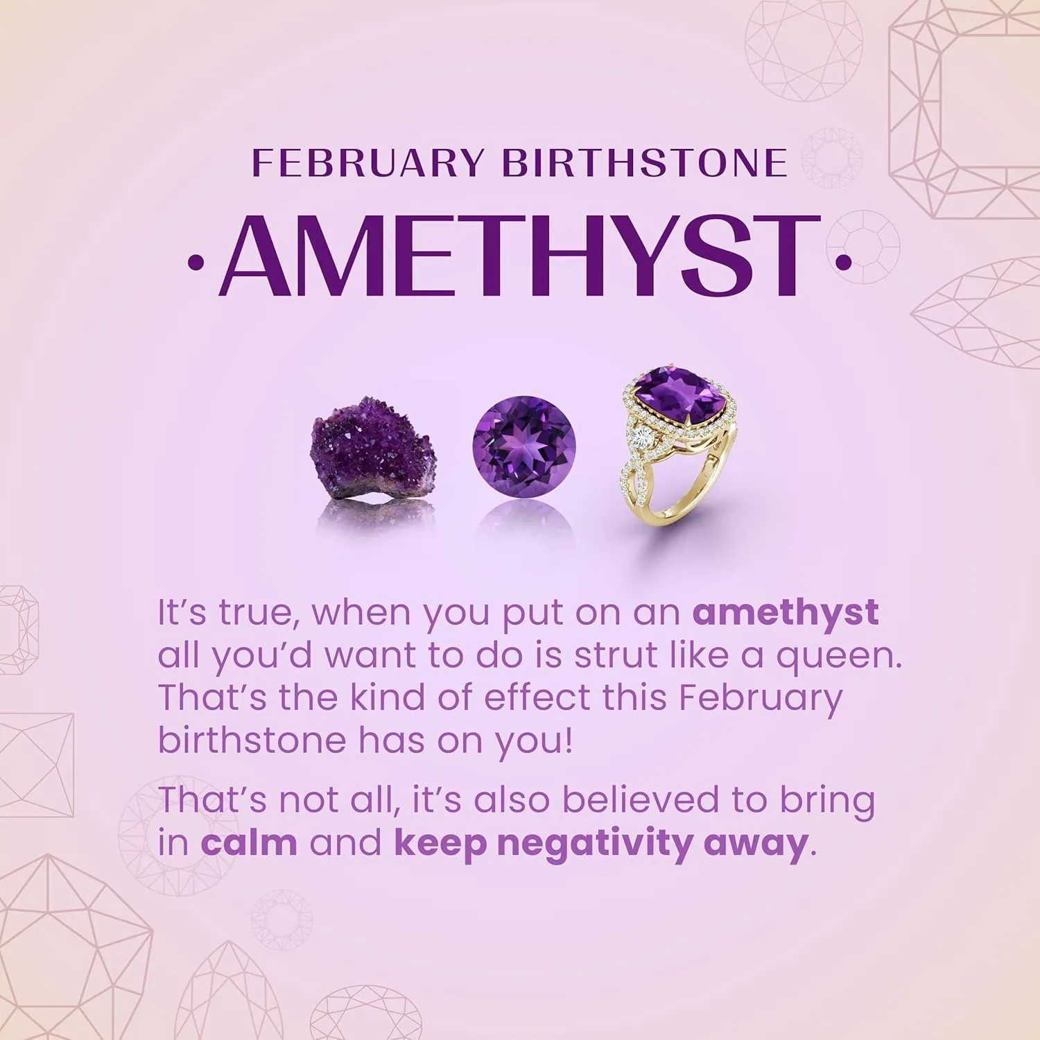 Angara Natural Bezel-Set Round Amethyst Solitaire Pendant in Silver / 14K Solid Gold/Platinum | February Birthstone, Birthday, Engagement, Anniversary, Wedding Jewelry Gift for Women