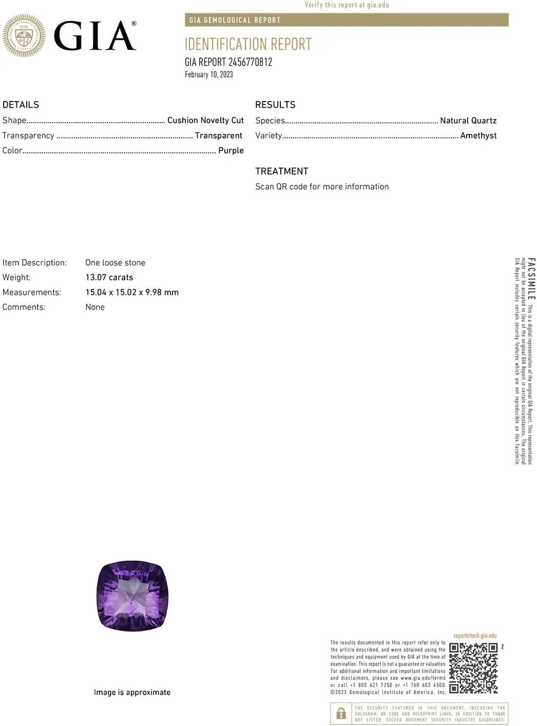Angara Natural GIA Certified Cushion 13.07 ct Amethyst Cocktail Ring with Diamonds in 14K Solid Gold/Platinum for Women | February Birthstone Jewelry for Women
