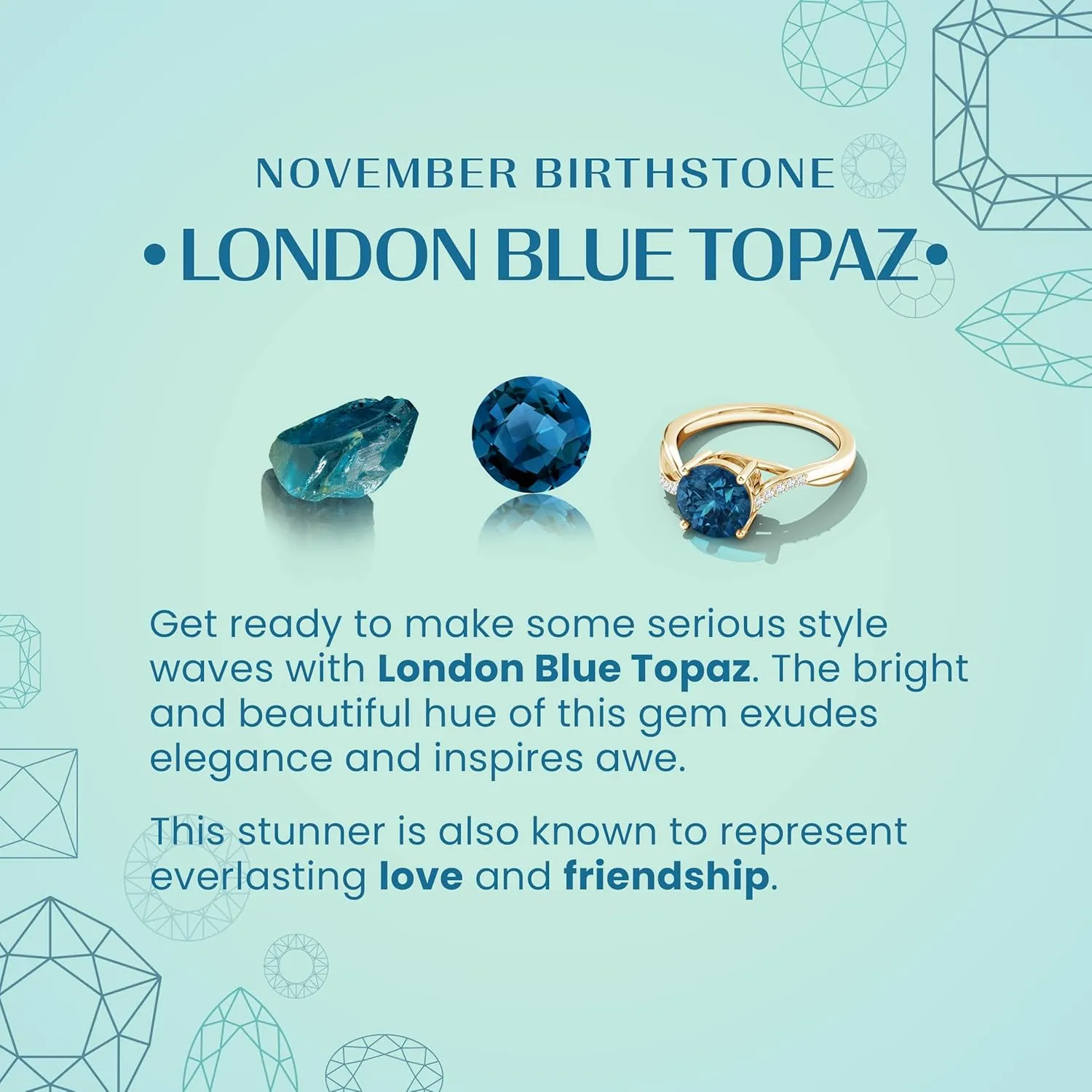 ANGARA Natural London Blue Topaz Dangle Earrings for Women in 14K Solid Gold | November Birthstone, Birthday, Engagement, Anniversary, Wedding Jewelry Gift for Women