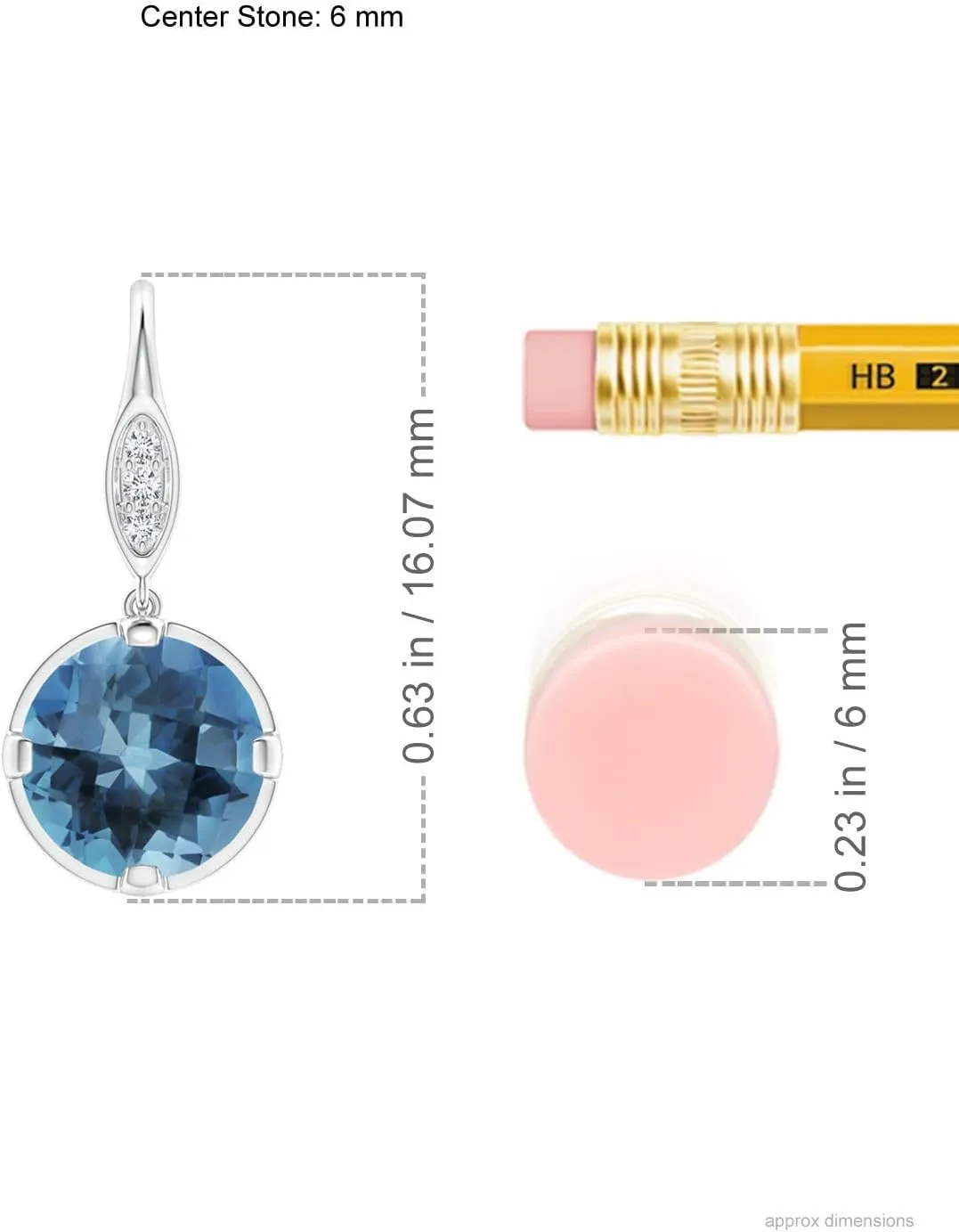ANGARA Natural London Blue Topaz Dangle Earrings for Women in 14K Solid Gold | November Birthstone, Birthday, Engagement, Anniversary, Wedding Jewelry Gift for Women