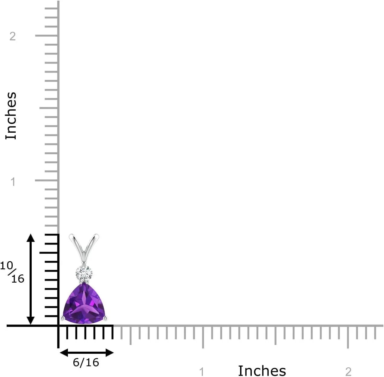 Angara Natural Trillion Amethyst Solitaire Pendant with Diamond in 14K Solid Gold/Platinum | February Birthstone, Birthday, Engagement, Anniversary, Wedding Jewelry Gift for Women