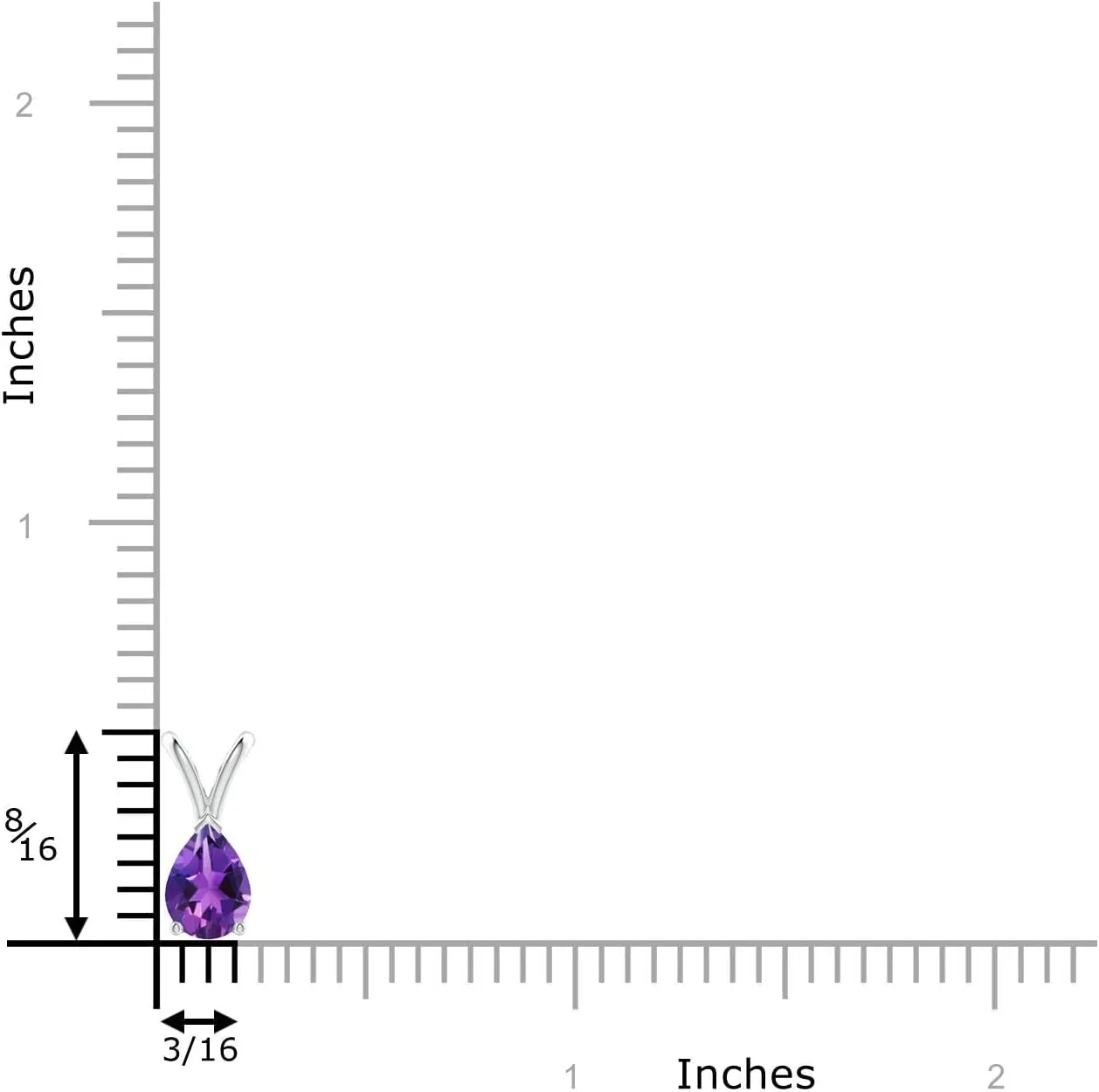 Angara Natural V-Bale Pear-Shaped Amethyst Solitaire Pendant in Silver / 14K Solid Gold/Platinum | February Birthstone, Birthday, Engagement, Anniversary, Wedding Jewelry Gift for Women