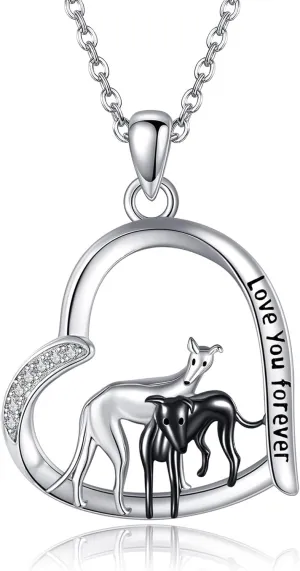 Animal Gifts Necklace 925 Sterling Silver Greyhounds/Spider/Longhorn/Goat/Sheep Pendant Necklace for Women Jewelry Gifts
