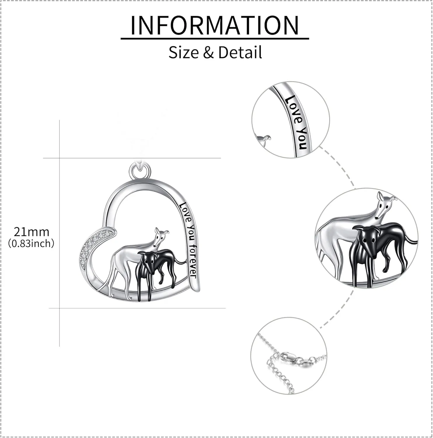 Animal Gifts Necklace 925 Sterling Silver Greyhounds/Spider/Longhorn/Goat/Sheep Pendant Necklace for Women Jewelry Gifts