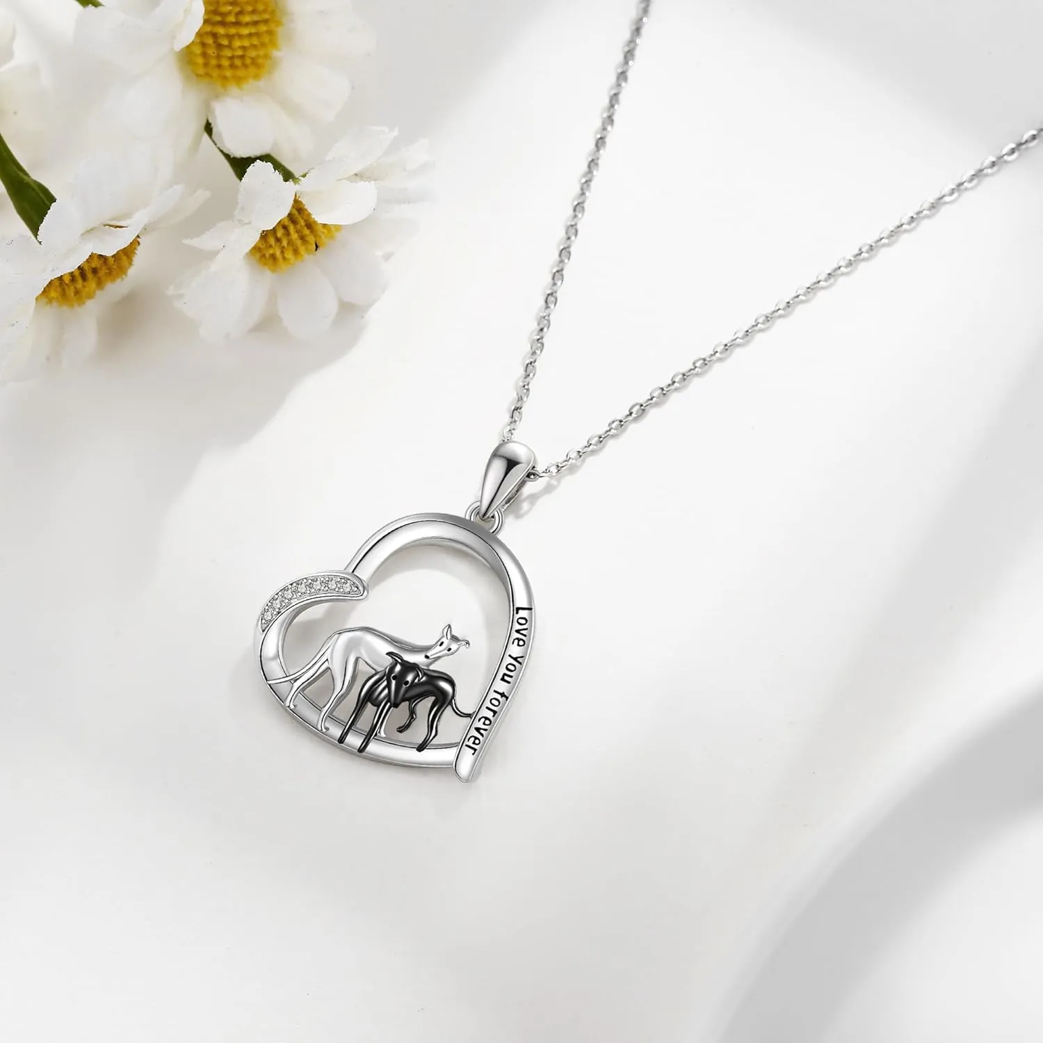 Animal Gifts Necklace 925 Sterling Silver Greyhounds/Spider/Longhorn/Goat/Sheep Pendant Necklace for Women Jewelry Gifts