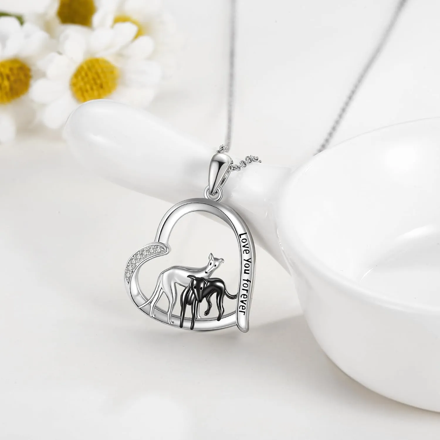 Animal Gifts Necklace 925 Sterling Silver Greyhounds/Spider/Longhorn/Goat/Sheep Pendant Necklace for Women Jewelry Gifts
