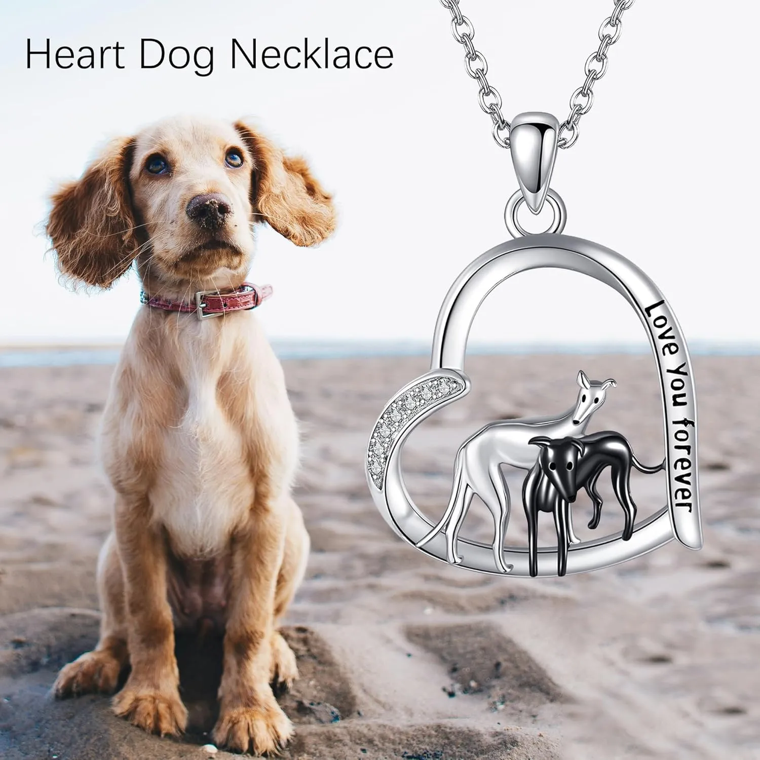 Animal Gifts Necklace 925 Sterling Silver Greyhounds/Spider/Longhorn/Goat/Sheep Pendant Necklace for Women Jewelry Gifts