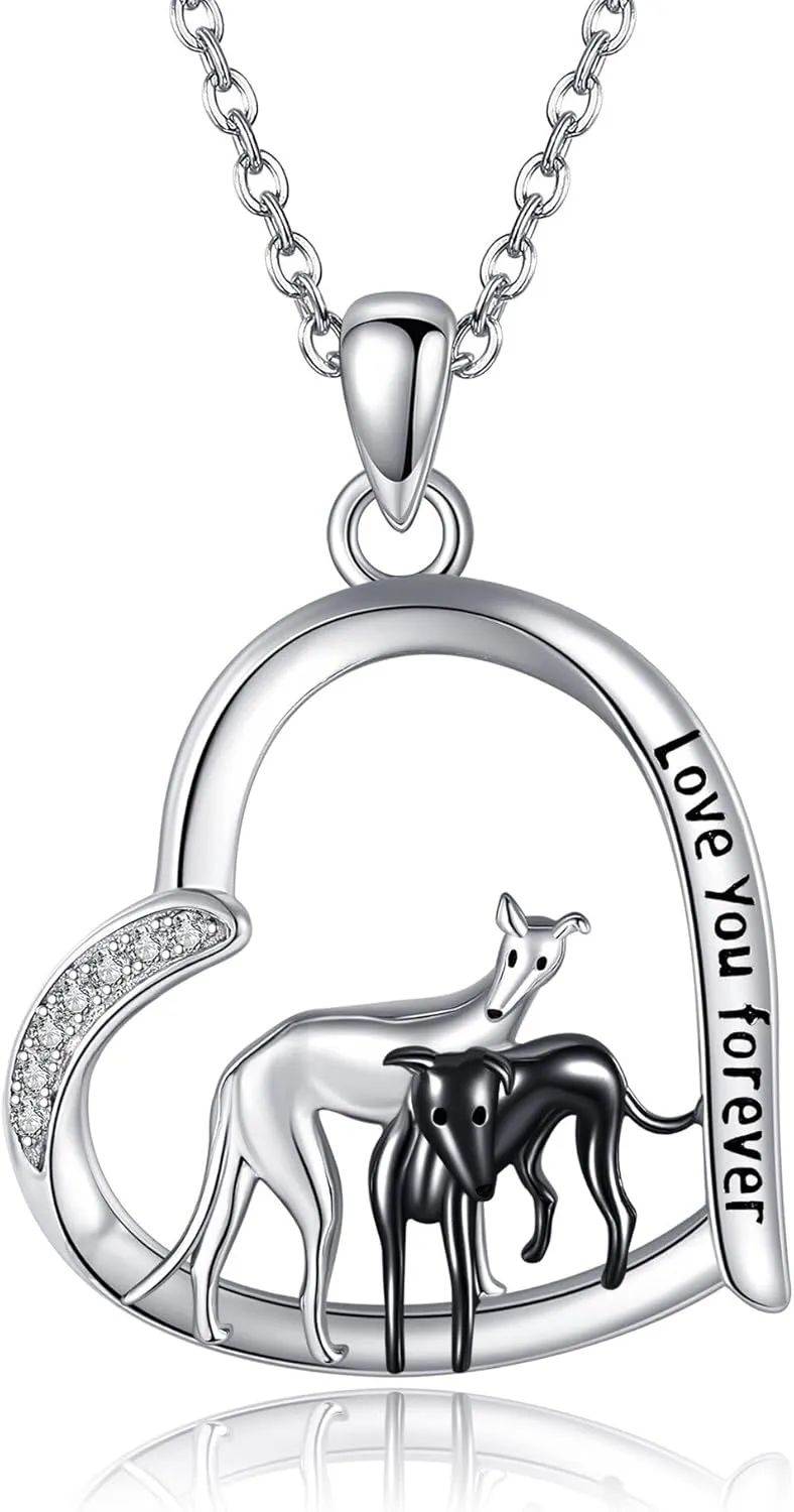 Animal Gifts Necklace 925 Sterling Silver Greyhounds/Spider/Longhorn/Goat/Sheep Pendant Necklace for Women Jewelry Gifts