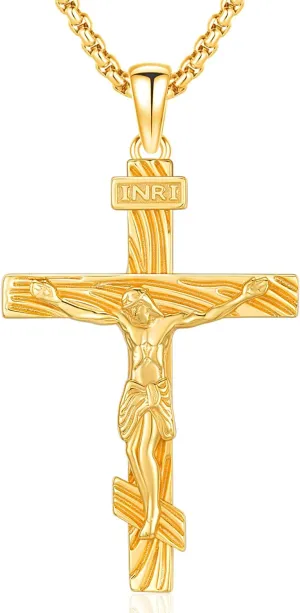 Aniu St. Michael/St. Christopher/St.Bemedict/Jesus Cross Pendant Necklaces Sterling Silver Religious Gifts for Men Women
