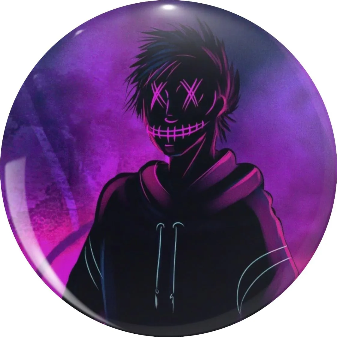 Anonymous Cool Neon Boy Pin Lapel Pin Cute Brooch Pins Badges 0.75"