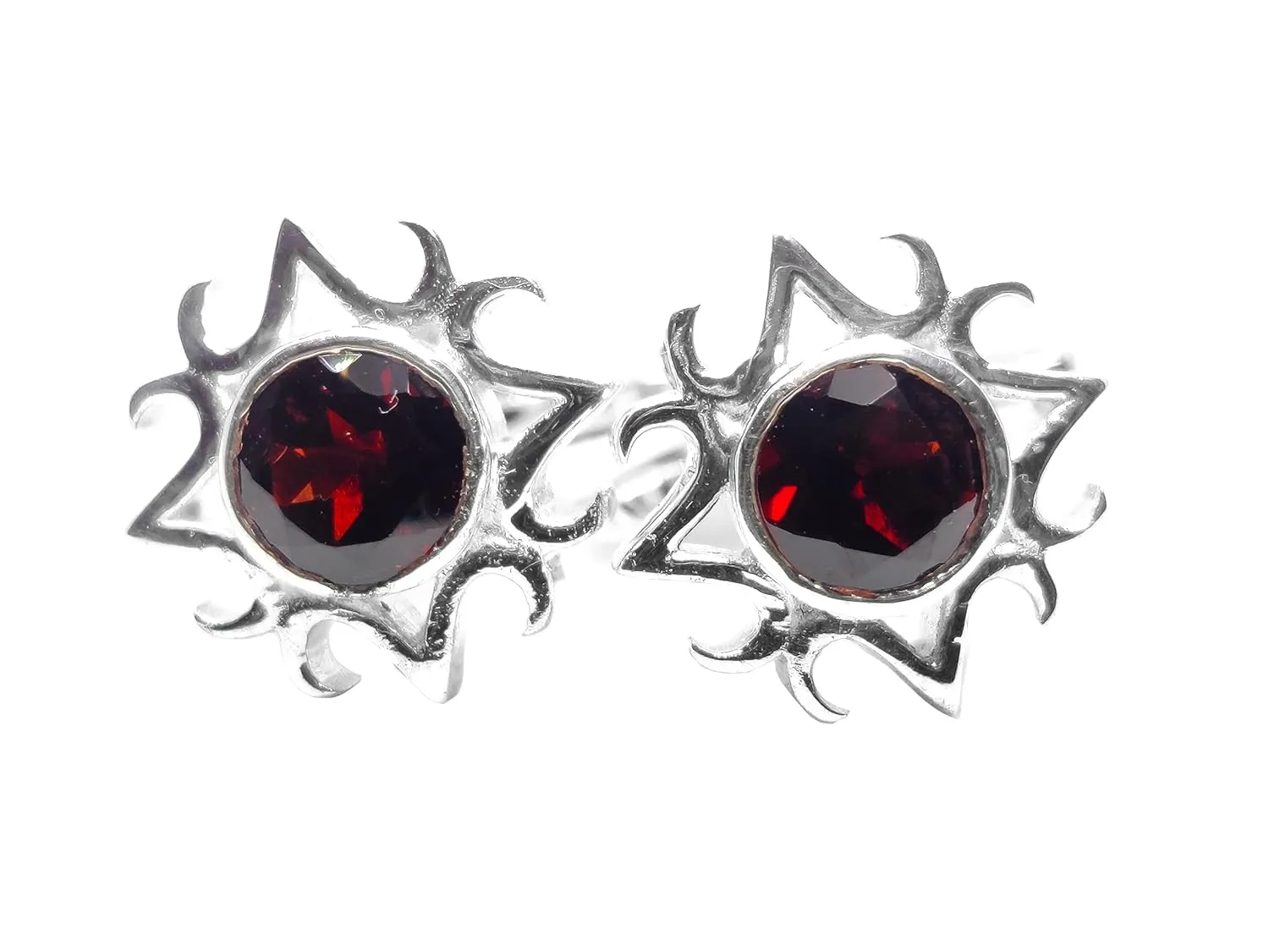 Art Deco Garnet Cufflinks Sterling Silver Garnet Cufflinks For Men Groomsmen Cufflinks Red Garnet Wedding Cufflinks For Men Fathers Day Gift