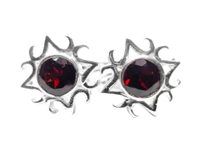 Art Deco Garnet Cufflinks Sterling Silver Garnet Cufflinks For Men Groomsmen Cufflinks Red Garnet Wedding Cufflinks For Men Fathers Day Gift