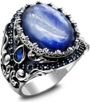 Artever 925 Sterling Silver Men's Ring Multicolor Stone Ring Vintage Turkish Style Men's Handmade Jewelry