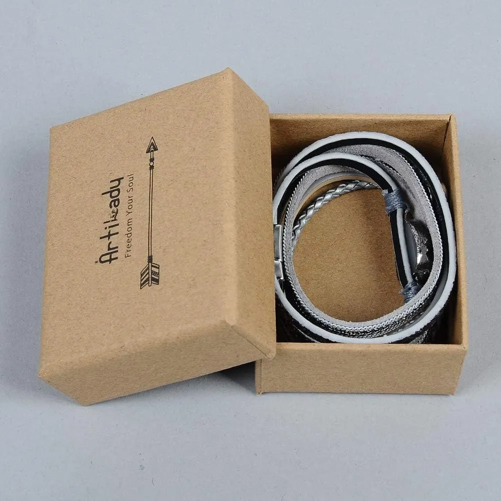 Artilady Leather Wrap Bracelets for Women - Pearl Bracelets Handmade Clasp Bangle Bracelet with Beads Jewelry Gift for Women and Mother