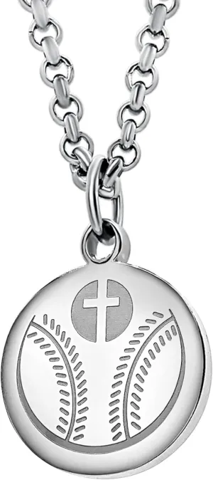 Athletes Necklace With Inspiring Bible Quote  Choose Your Quote, Silver Cross Necklace for Men and Women That Love Sports  Makes a Unique, Inspiring Gift for Athletes. Baseball, Basketball, Football, Hockey and Soccer Available.