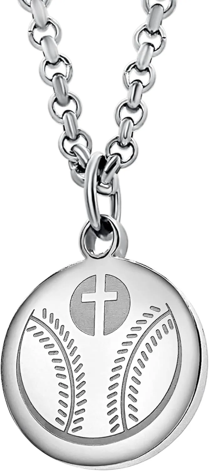 Athletes Necklace With Inspiring Bible Quote  Choose Your Quote, Silver Cross Necklace for Men and Women That Love Sports  Makes a Unique, Inspiring Gift for Athletes. Baseball, Basketball, Football, Hockey and Soccer Available.