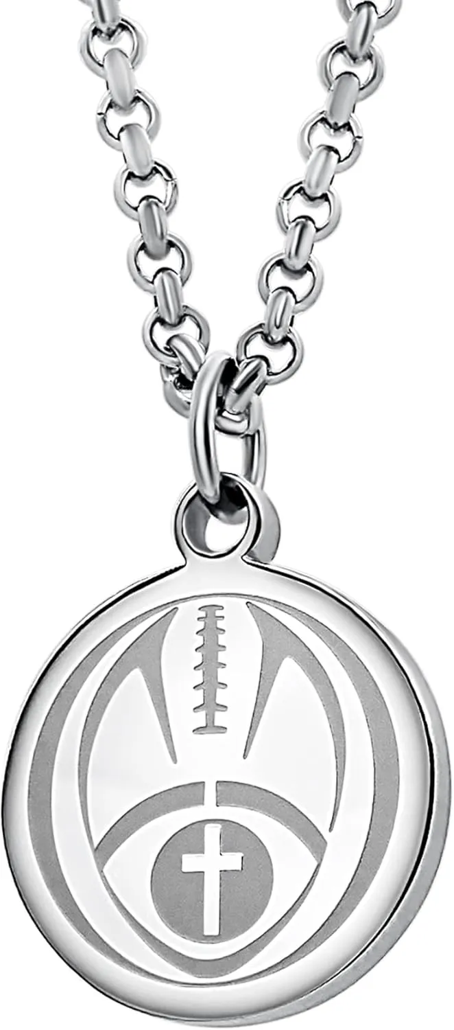 Athletes Necklace With Inspiring Bible Quote  Choose Your Quote, Silver Cross Necklace for Men and Women That Love Sports  Makes a Unique, Inspiring Gift for Athletes. Baseball, Basketball, Football, Hockey and Soccer Available.