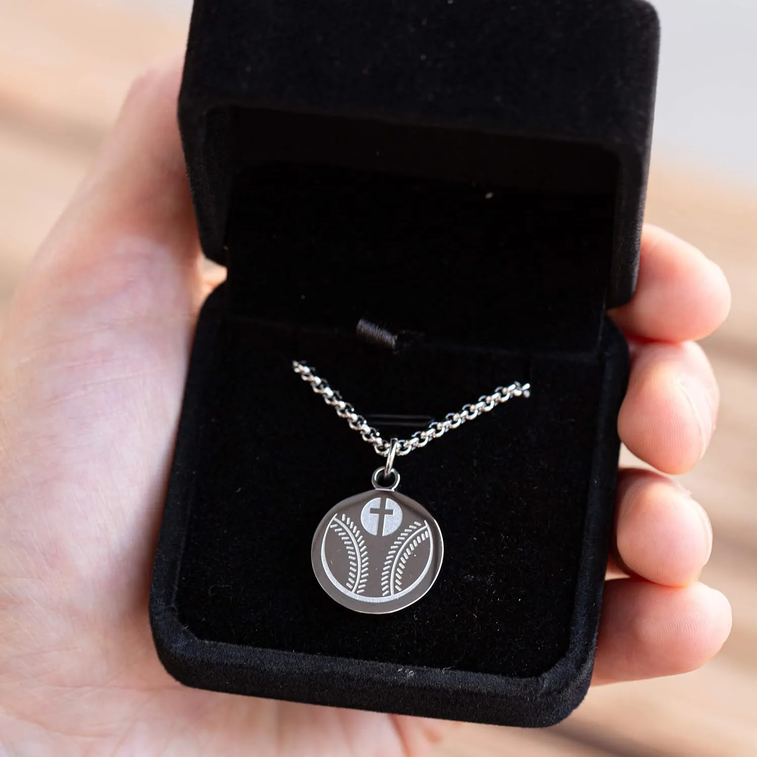 Athletes Necklace With Inspiring Bible Quote  Choose Your Quote, Silver Cross Necklace for Men and Women That Love Sports  Makes a Unique, Inspiring Gift for Athletes. Baseball, Basketball, Football, Hockey and Soccer Available.