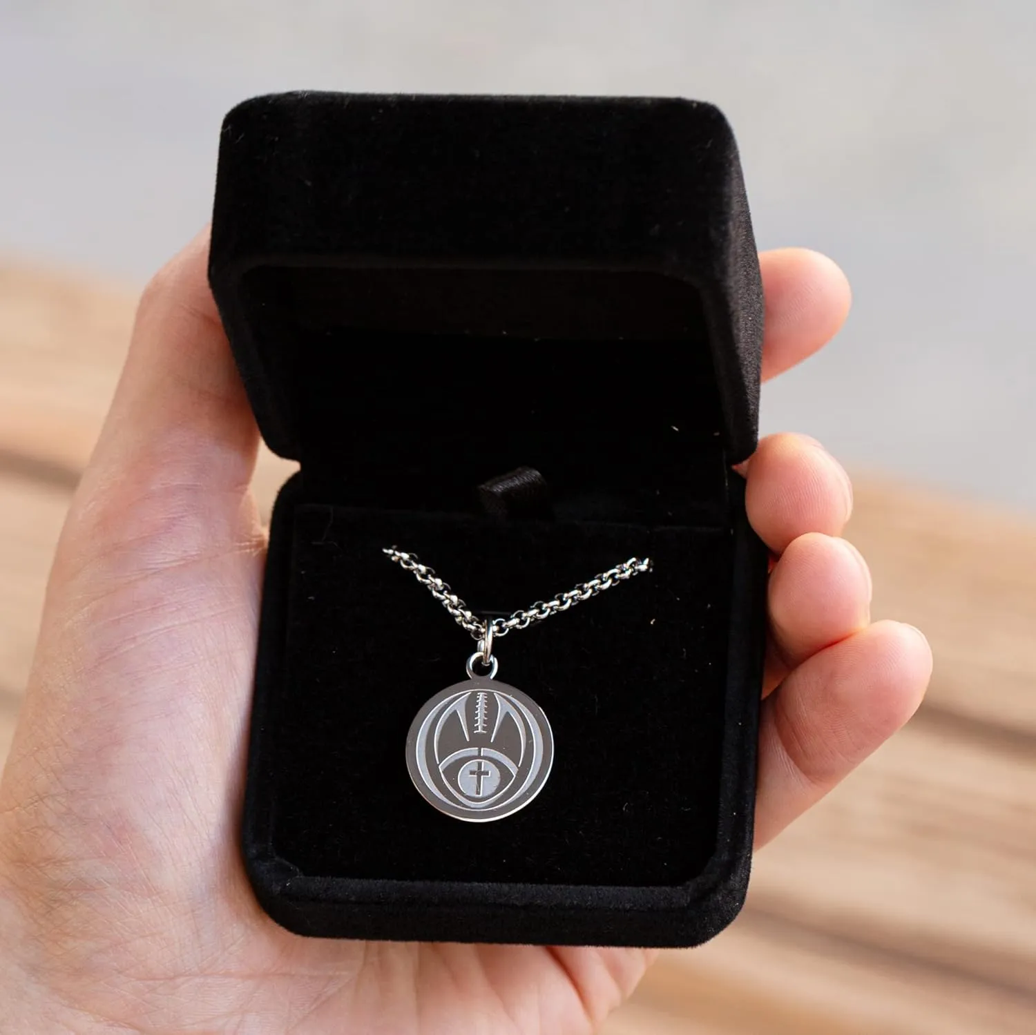 Athletes Necklace With Inspiring Bible Quote  Choose Your Quote, Silver Cross Necklace for Men and Women That Love Sports  Makes a Unique, Inspiring Gift for Athletes. Baseball, Basketball, Football, Hockey and Soccer Available.