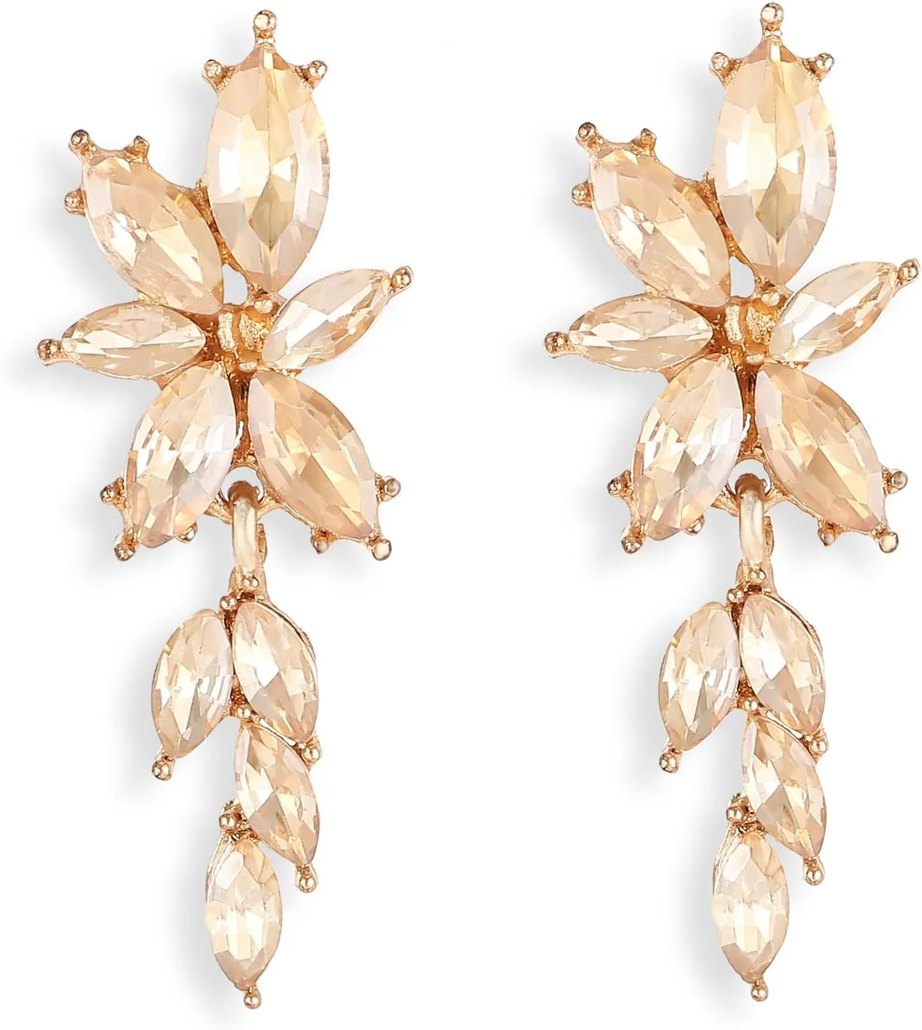 ATIMIGO Elegant Rhinestone Dangle Earrings Marquise Crystal Wedding Bridal Earrings for Brides Bridemaids Formal Prom Statement Drop Earrings for Women