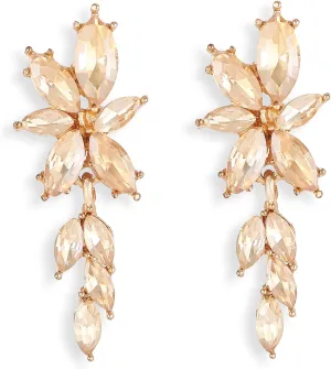 ATIMIGO Elegant Rhinestone Dangle Earrings Marquise Crystal Wedding Bridal Earrings for Brides Bridemaids Formal Prom Statement Drop Earrings for Women