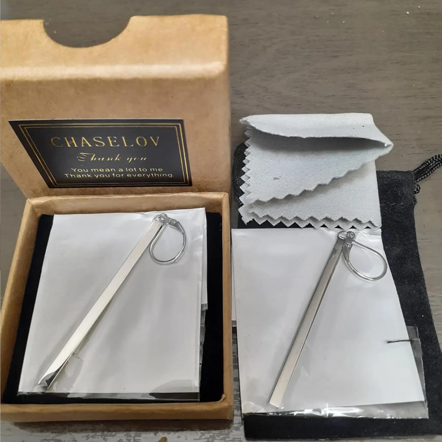 Bar Drop Earrings for Women - Hypoallergenic for Sensitive Skin 316L Stainless Steel Dangle Earrings with Hoop, Trendy Simple Unique Chic Fashion Accessory