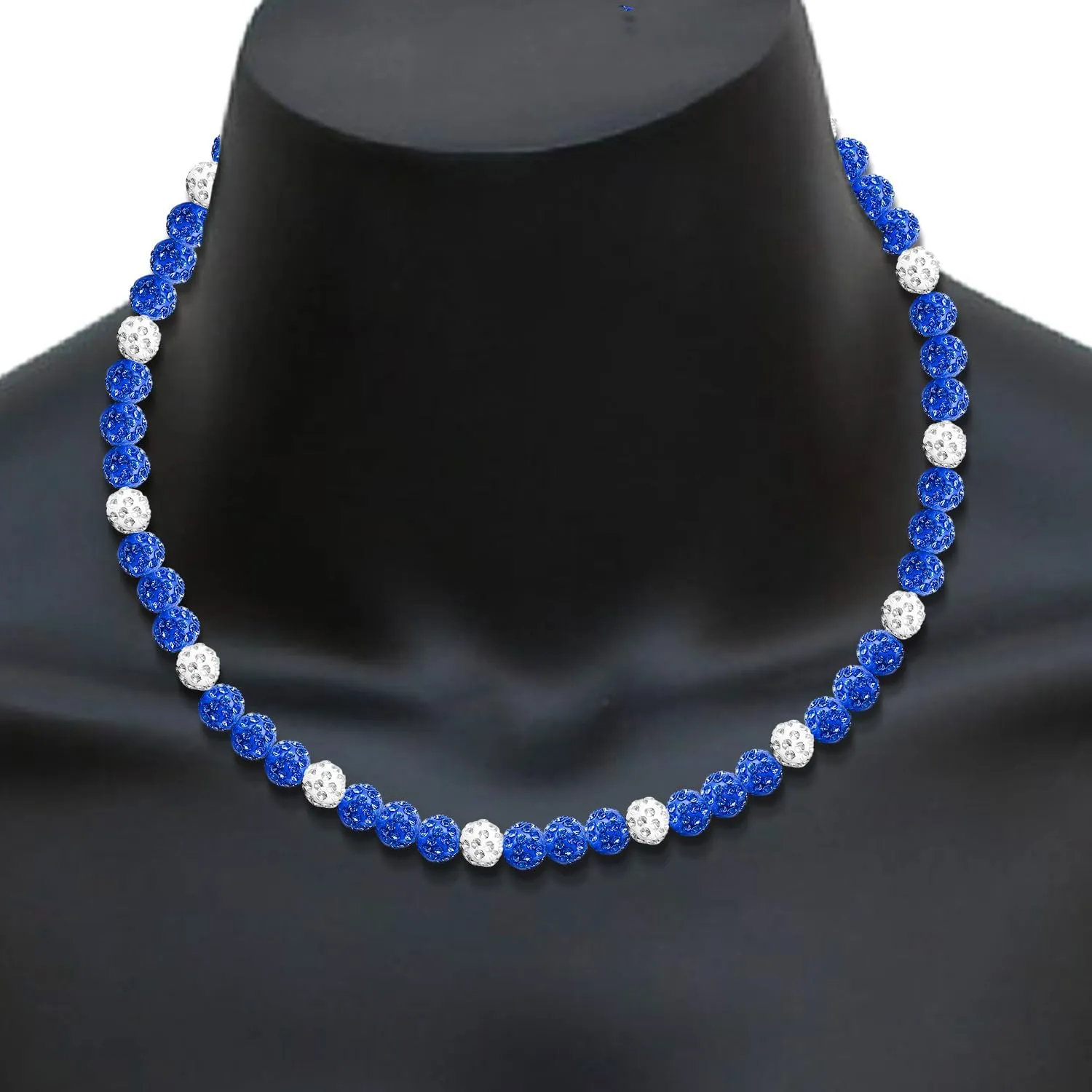 Baseball Beaded Chain Necklace 20 Inch Bling Ice Collection Necklace Adjustable Elastic Cord Glitter Rhinestone Ball Necklace Inspired Sports Jewelry Athlete Necklace for Men Boys