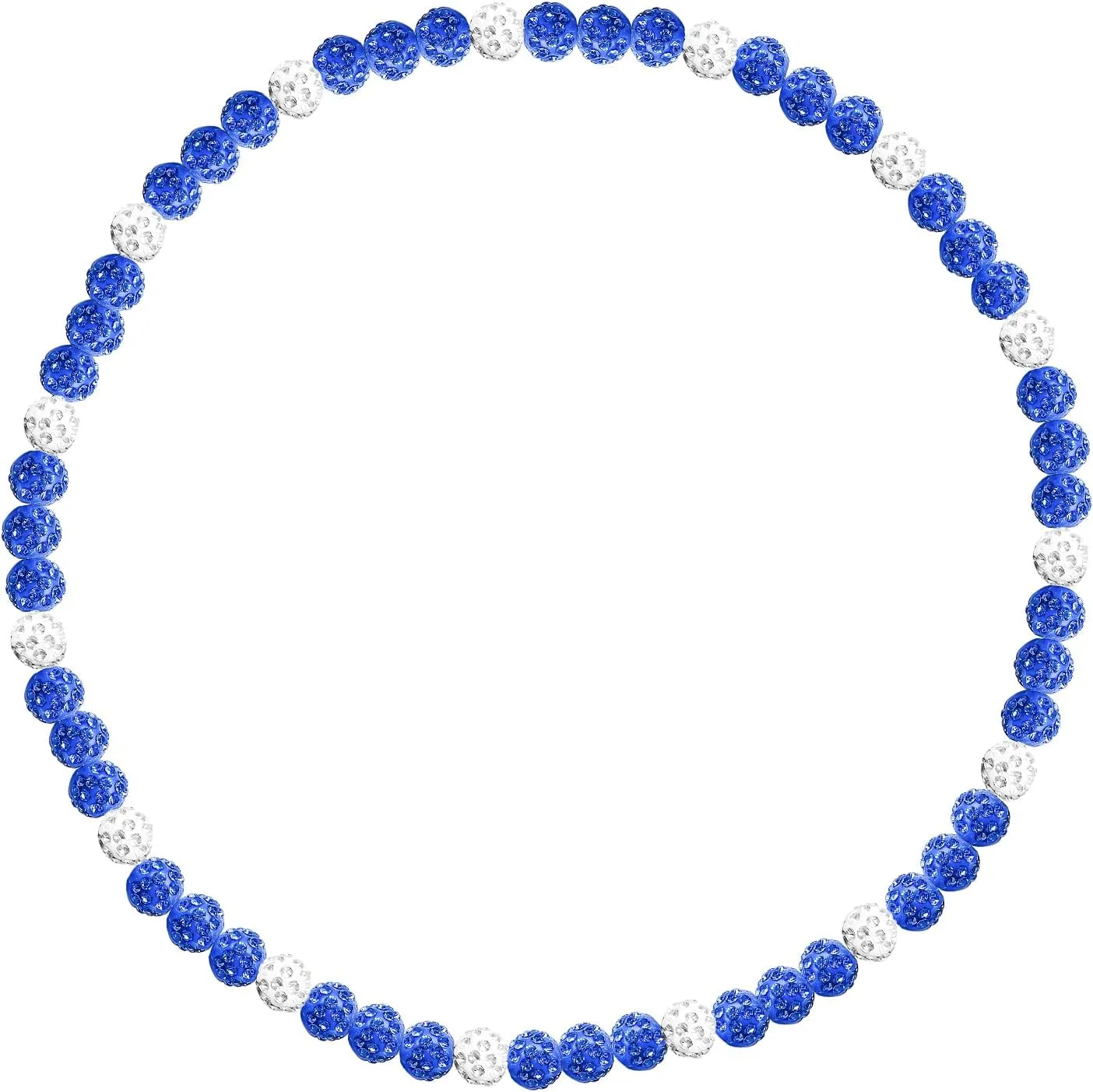 Baseball Beaded Chain Necklace 20 Inch Bling Ice Collection Necklace Adjustable Elastic Cord Glitter Rhinestone Ball Necklace Inspired Sports Jewelry Athlete Necklace for Men Boys