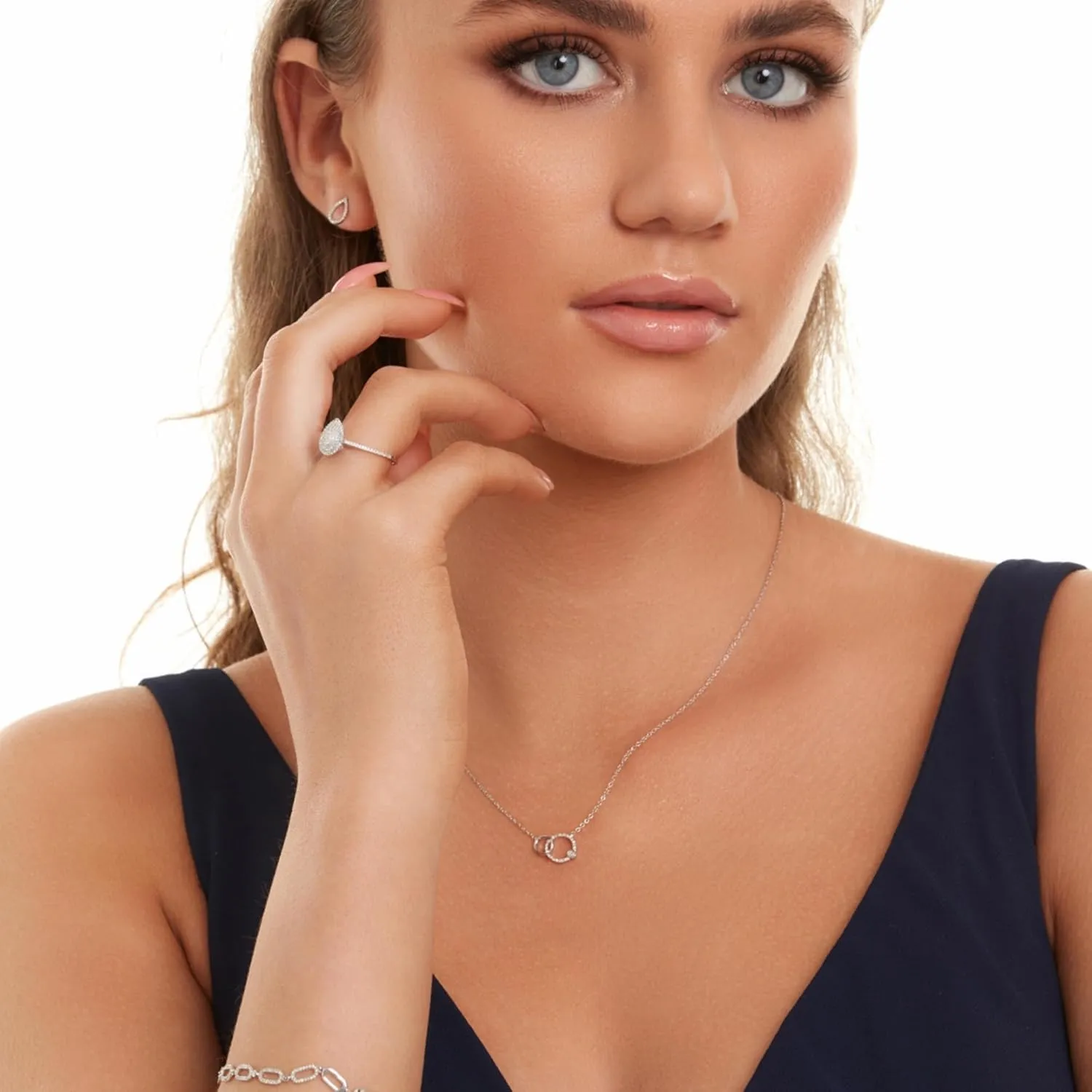 Beaux Bijoux Real Diamond Rings for Women in Sterling Silver - Engagement, Promise Anniversary, Genuine Fine Diamond Rings in Multiple Shapes and Styles
