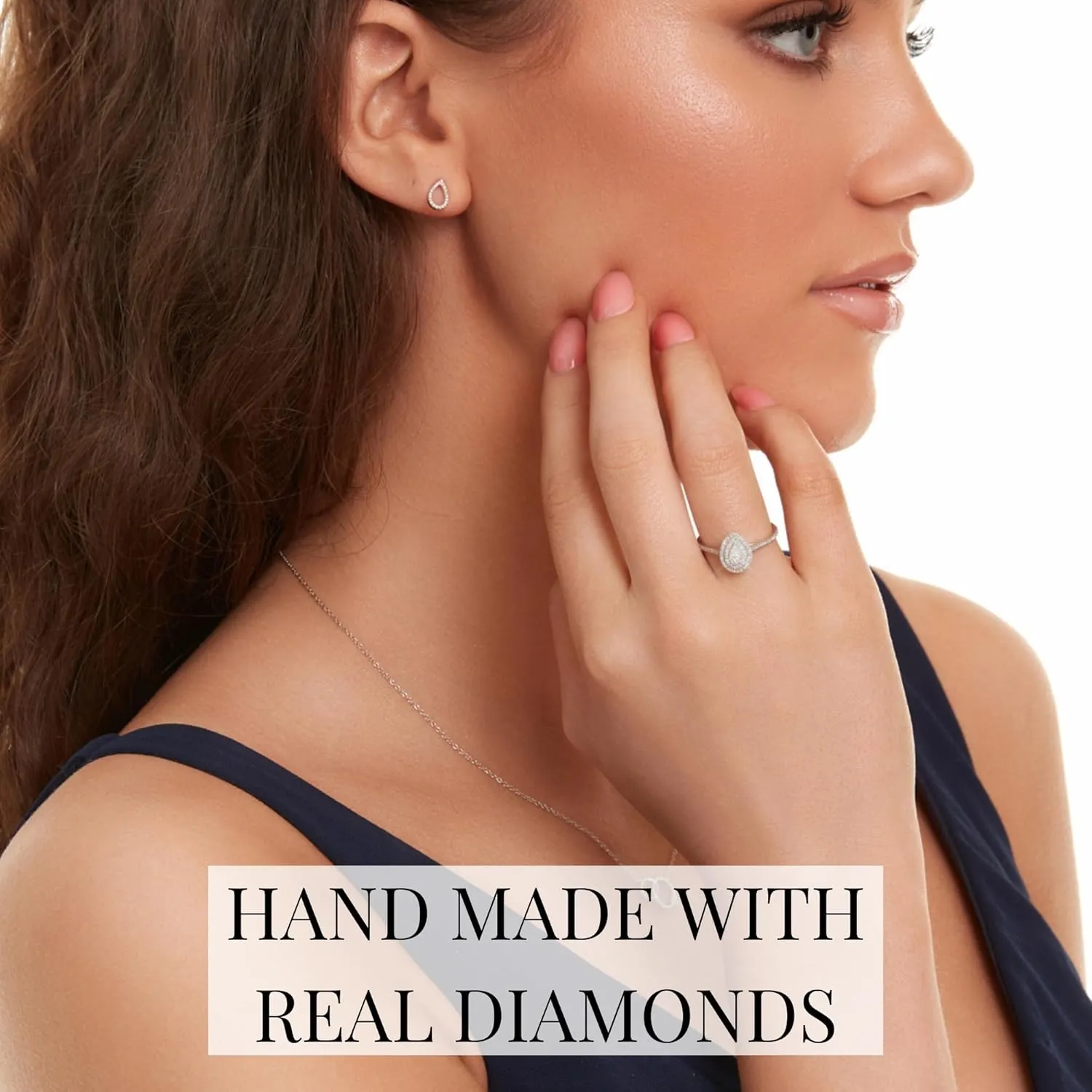 Beaux Bijoux Real Diamond Rings for Women in Sterling Silver - Engagement, Promise Anniversary, Genuine Fine Diamond Rings in Multiple Shapes and Styles