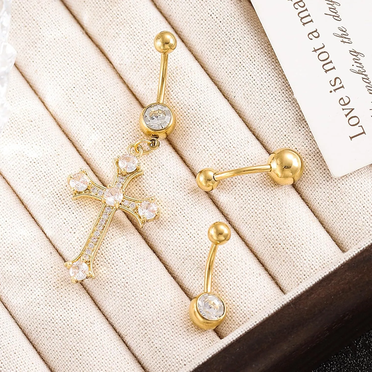 Belly Button Ring Stainless Steel Clip On Titanium Navel Piercing Jewelry Dangle Belly Button Piercing Kit Jewelry for Women