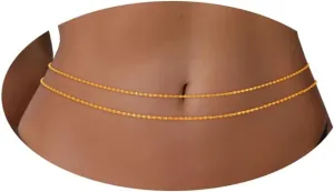 Belly Chain for Women Gold Layered Spiral Waist Chains Adjustable Body Chain Body Jewelry Accessories for Bikini Beach