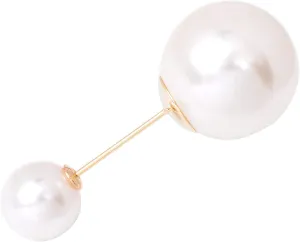 Big Double Pearls Stick Pin Boutonniere Tie Brooch Cardigan Sweater Hat Stick Tie Pin