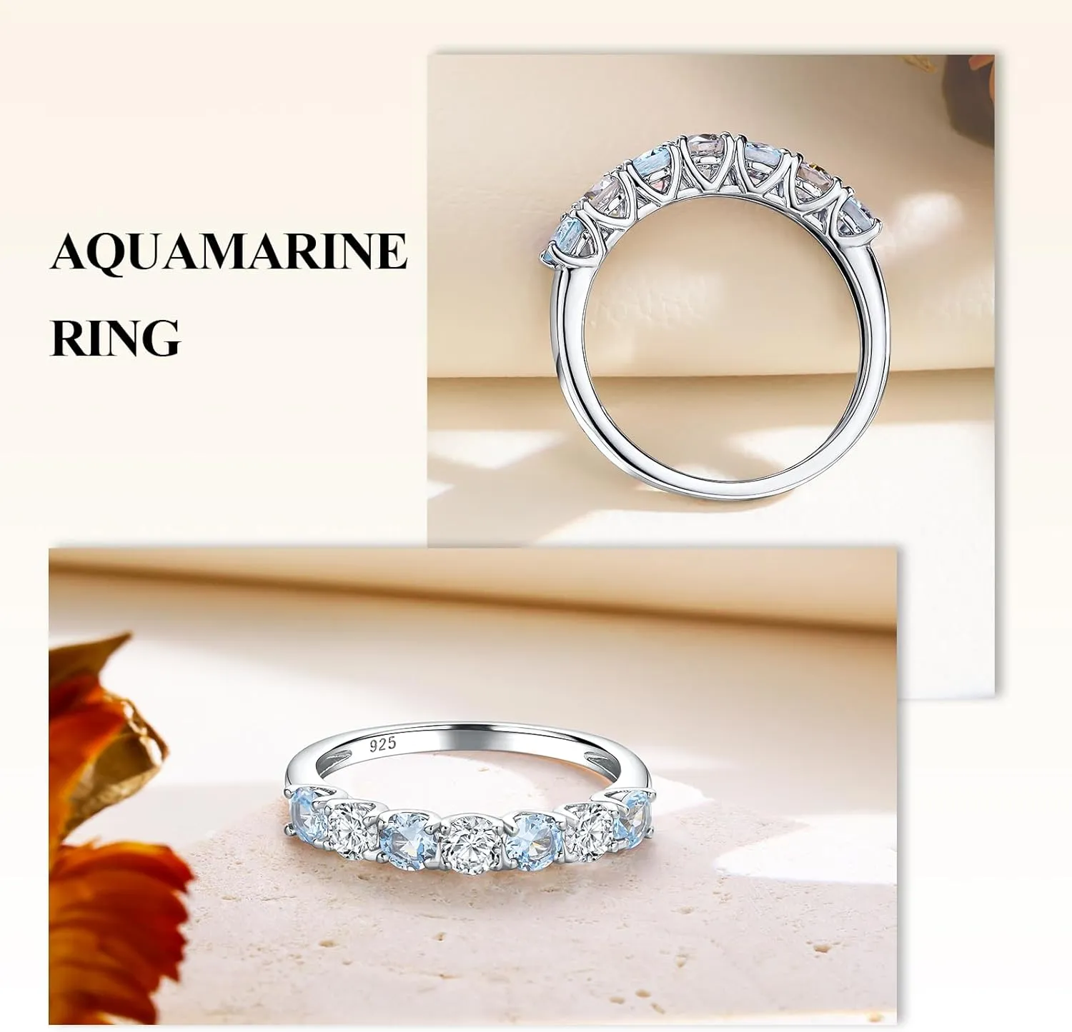 Birthstone Wedding Band Eternity Rings 925 Sterling Silver Rings Stackable Anniversary Engagement Rings Cubic Zirconia Inlaid Created Garnet/Amethyst/Sapphire Ring 7 Stone Ring, Size 6 to 10