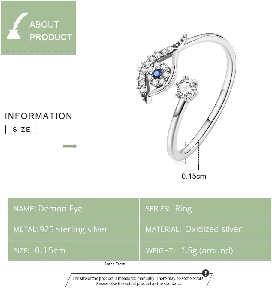 BISAER Snake Ring Adjustable Rings For Women 925 Sterling Silver Evil Eye Rings Gothic Vintage Octopus Dragonfly Moon Cat Stackable Ring For Women