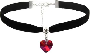 Black Choker Necklaces for Woman Love Heart Choker Necklace Adjustable Velvet Choker Soft Collar Chain Red Heart Necklace Halloween Cosplay Party