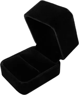 Black Velvet Ring Box,Jewelry Gift Box for Proposal,Engagement, Wedding - Easy to Carry and Fit into Your Pocket (Black, S)