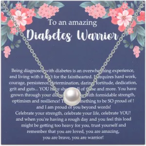 BLEOUK Diabetic Gift Diabetic Necklace Type 2 Type 1 Jewelry Awareness Chronic Illness Diabetic Awareness Warrior Support Gift
